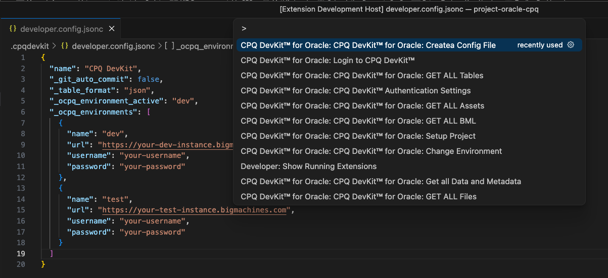 Create config command